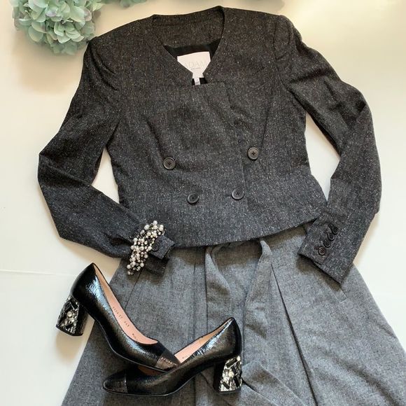 Adam Lippes Jackets & Blazers - Adam Lippes wool/silk blend grey short jacket S 2